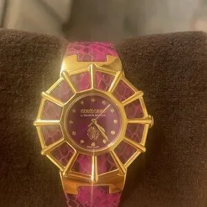 Roberto Cavalli Purple Snakeskin and diamond Gold Women\'s Watch Roberto Cavalli Ladies Watch - Rose Gold Case, Dark Green  main image 4